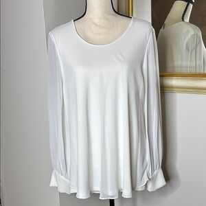 White Relaxed Ruffled Blouse